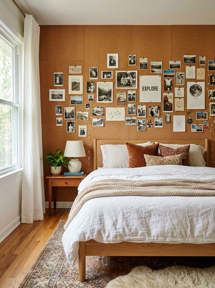 Cork wall bedroom - 30 retro bedroom ideas