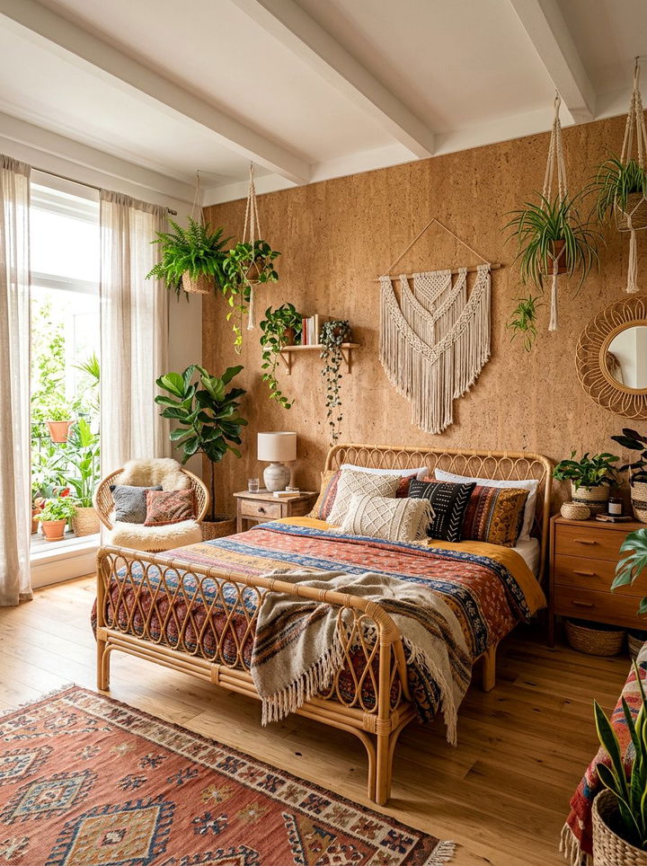 Cork wallpaper - 30 bedroom textured wallpapers