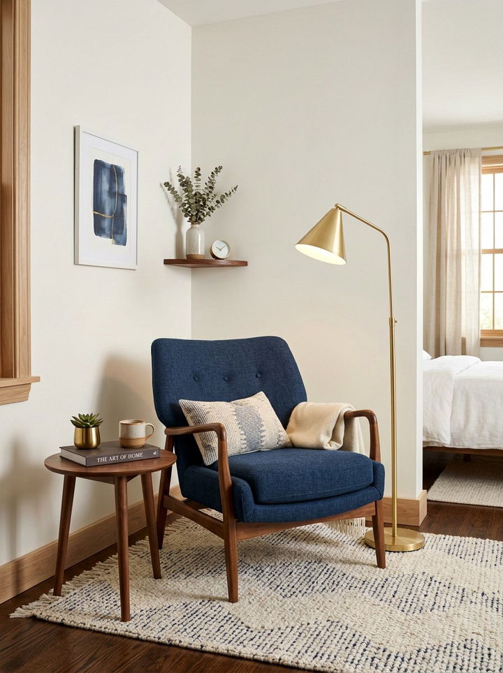 Corner Armchair - 30 bedroom seating arrangements ideas