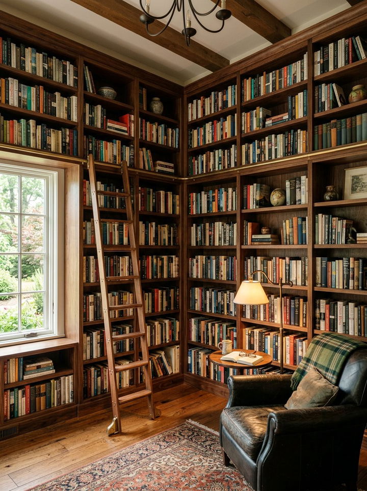 Corner Bookcase Wall - 30 bedroom corner ideas