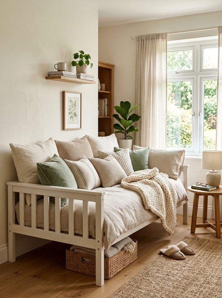 Corner Daybed Nook - 30 bedroom corner ideas