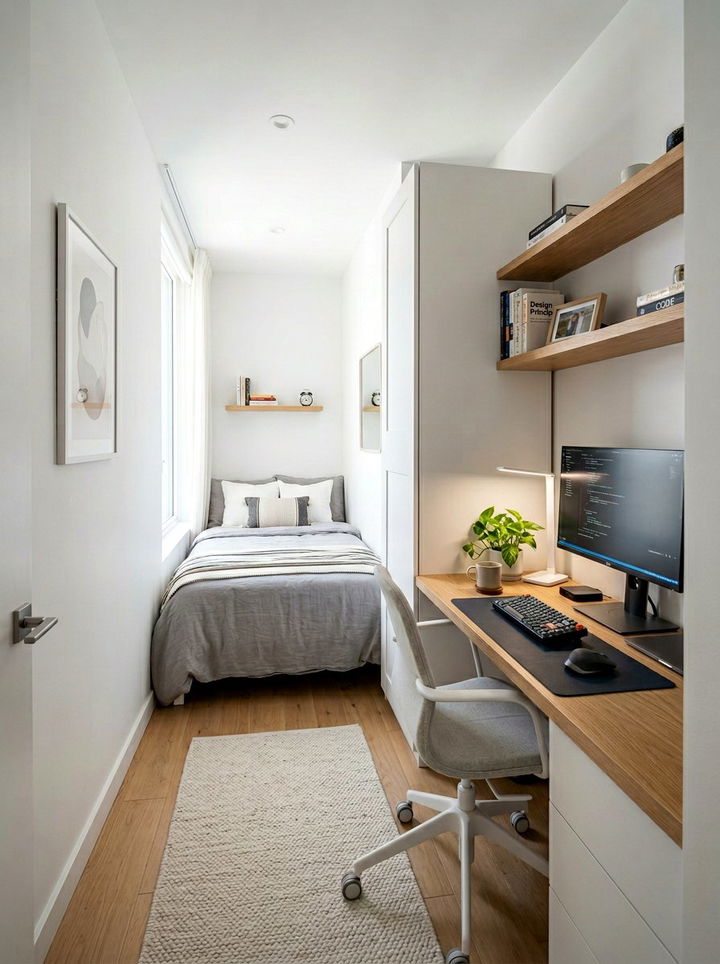 Corner Desk Setup - 30 narrow bedroom ideas