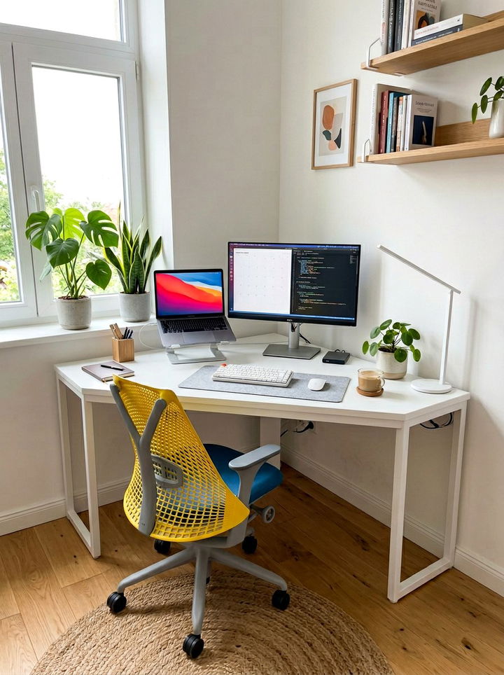 Corner Desk Workstation - 30 bedroom small space solutions