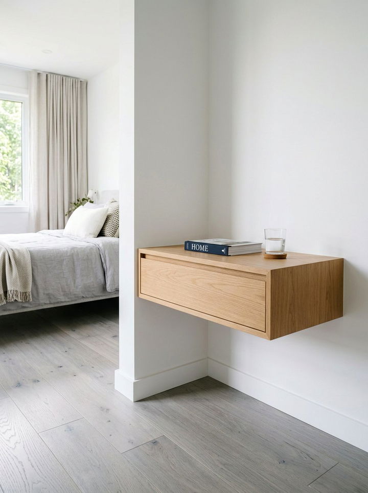 Corner Floating Drawer - 30 bedroom corner storage ideas