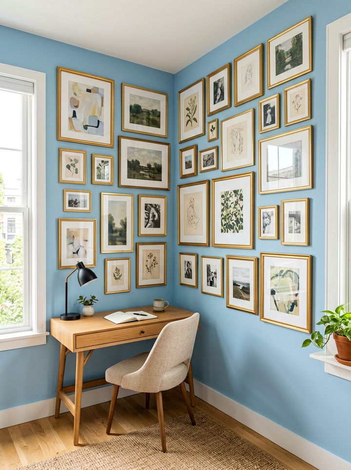 Corner Gallery Wall - 30 bedroom photo displays