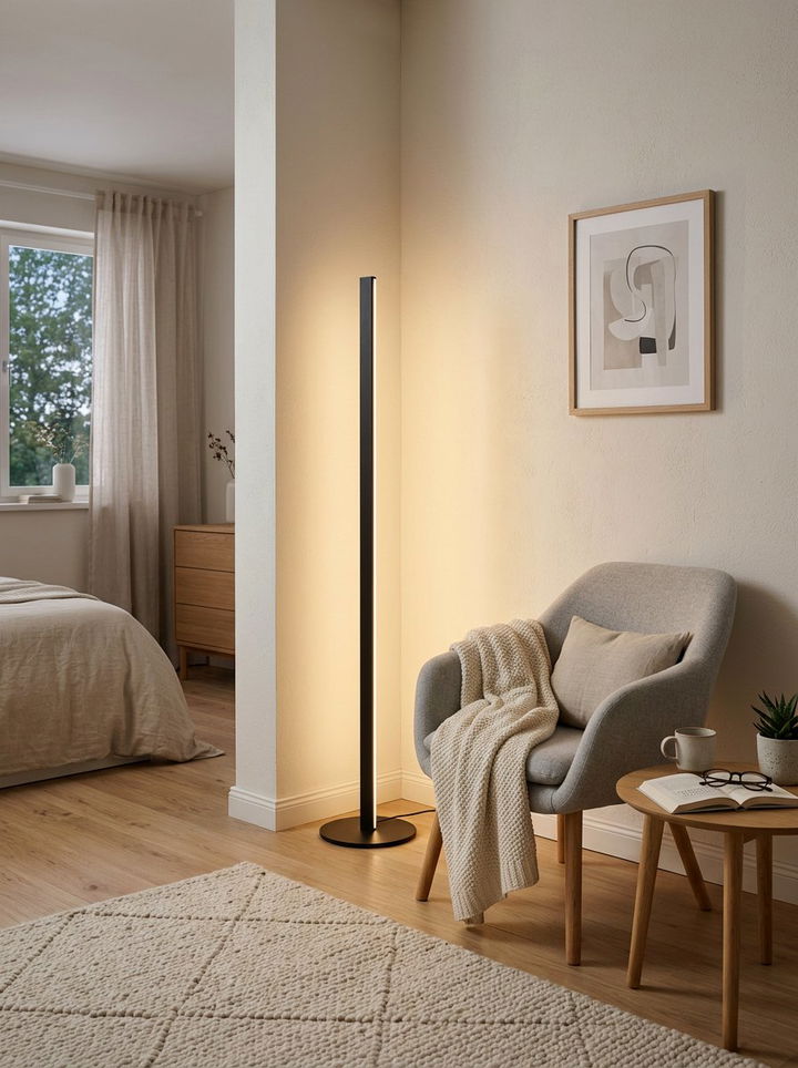Corner LED Lamp - 30 bedroom LED lighting ideas