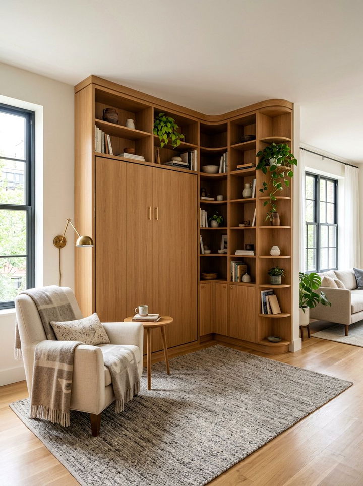 Corner Murphy Bed - 30 bedroom fold down bed ideas