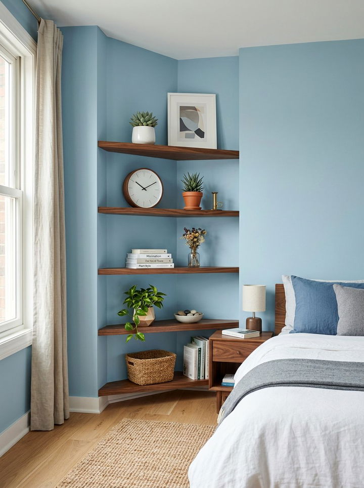 Corner Shelving Bedroom - 30 bedroom wall storage ideas