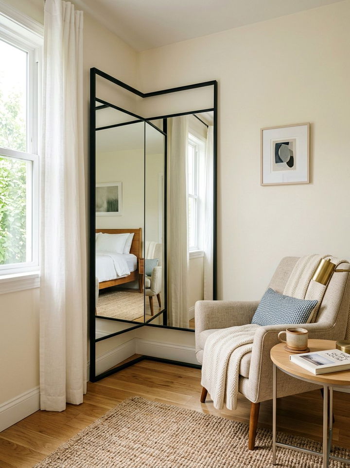 Corner Standing Floor Mirror - 30 bedroom full length mirrors