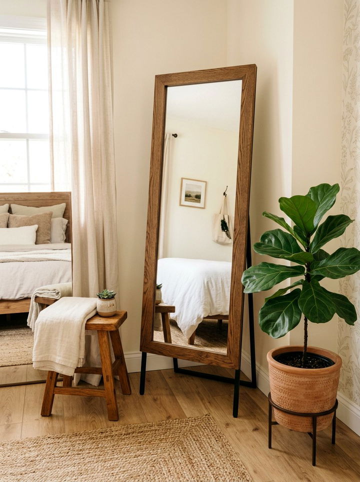 Corner Standing Mirror - 30 bedroom mirror ideas