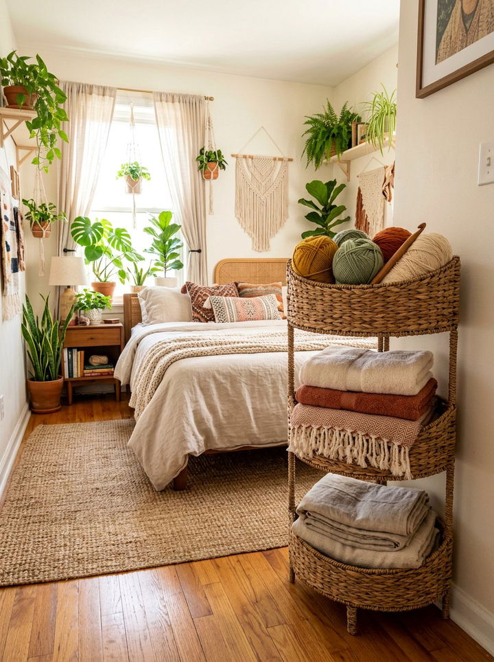 Corner Tiered Basket - 30 bedroom corner storage ideas