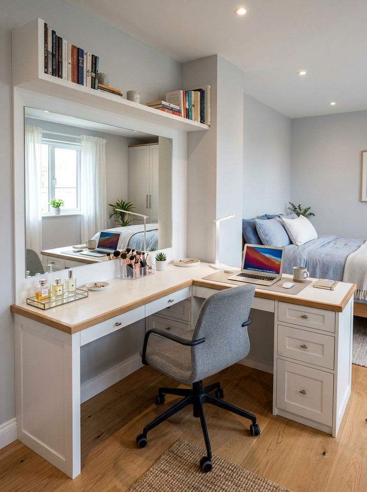 Corner Vanity With Storage Drawers - 30 bedroom corner vanity ideas