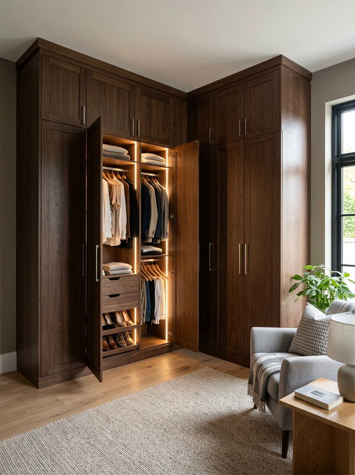 Corner built in closet - 30 bedroom built-in cabinets