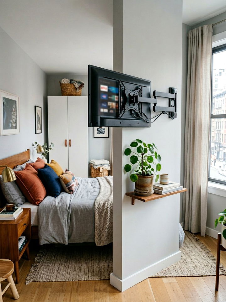 Corner mounted bedroom tv - 30 bedroom tv ideas