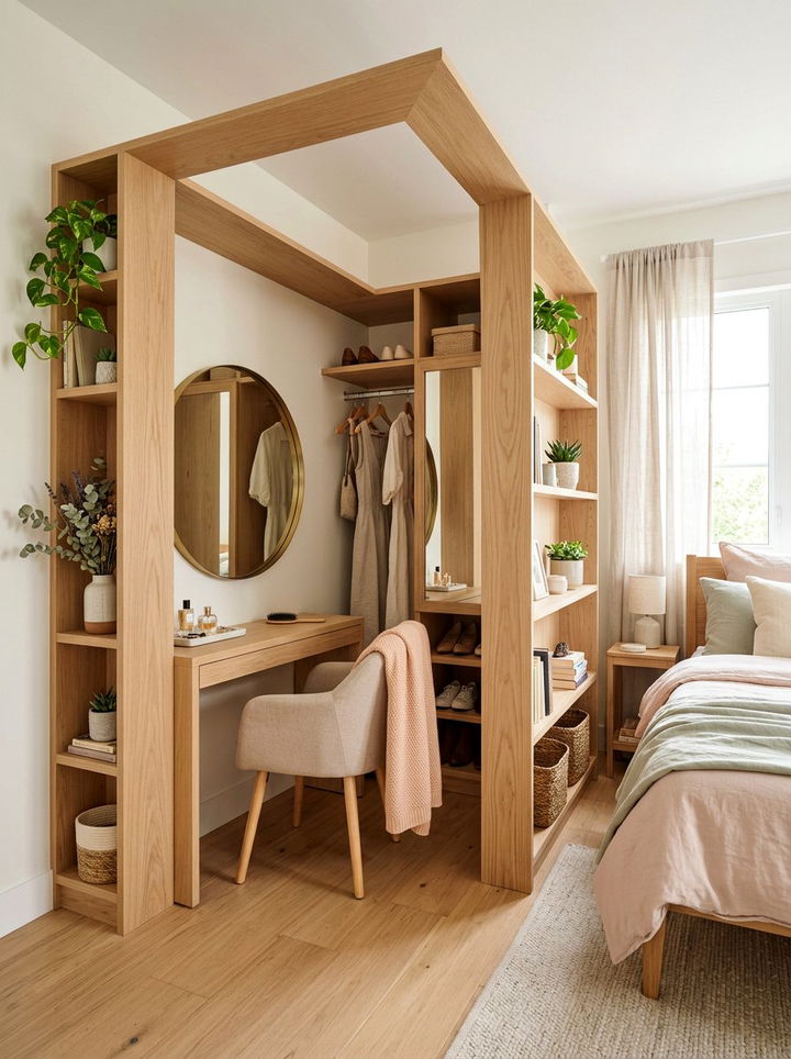 Corner shelf partition - 30 bedroom shelf dividers