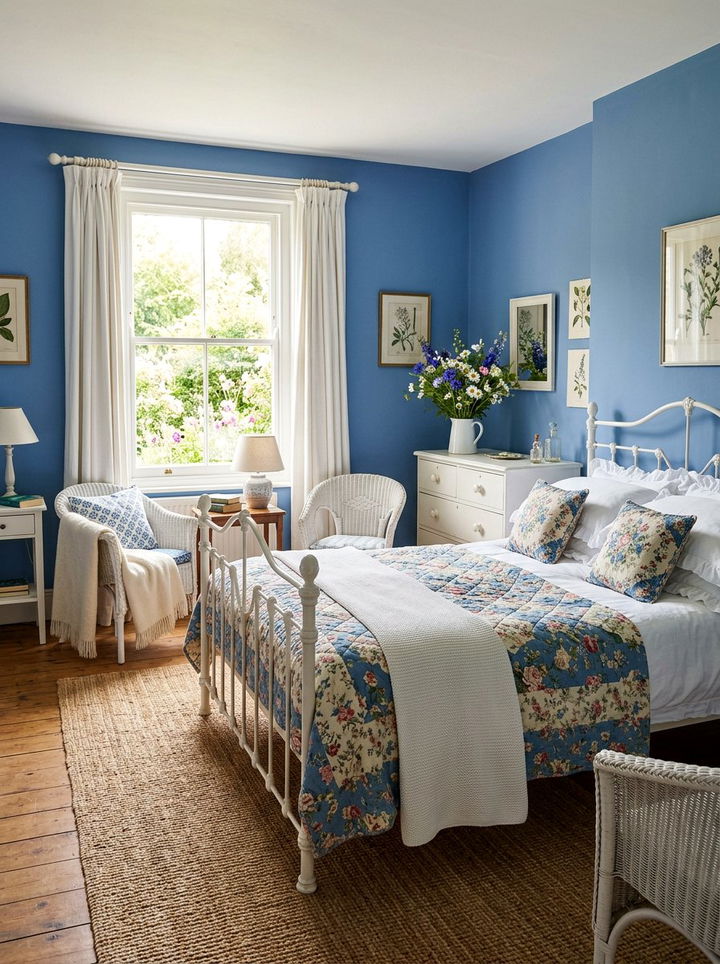 Cornflower Blue Bedroom - 30 blue and white bedroom ideas