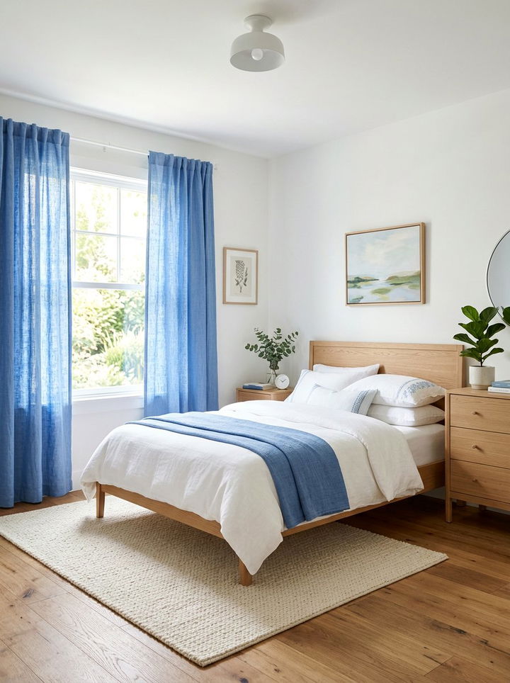 Cornflower Blue Bedroom Curtains - 30 blue bedroom ideas