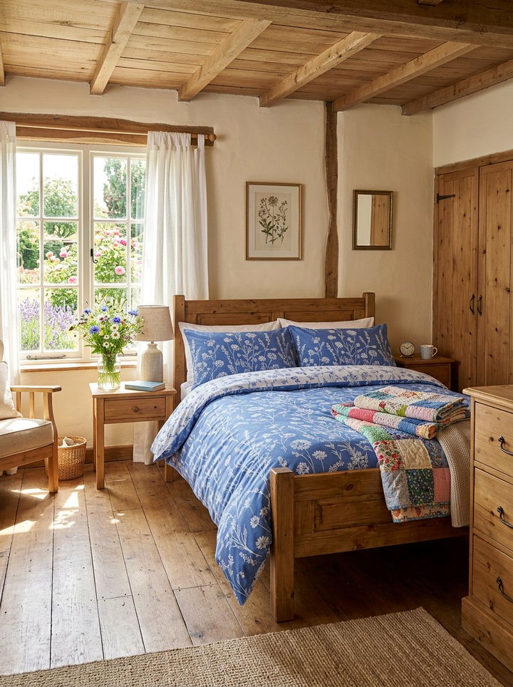 Cornflower Blue Cottage Bedding - 30 bedroom blue bedding ideas