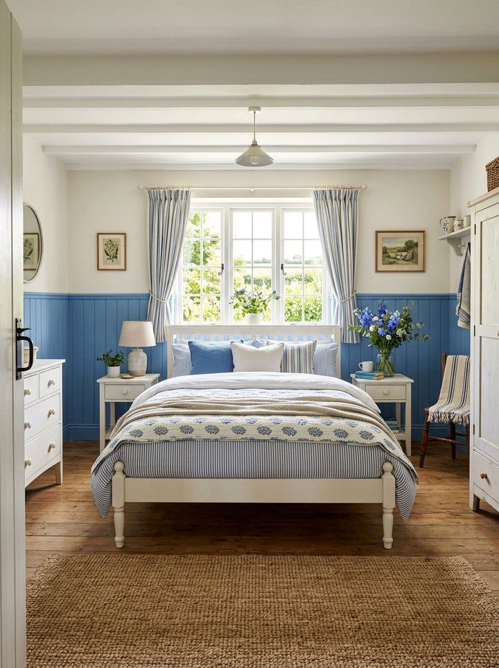 Cornflower Blue Cottage Bedroom - 30 modern blue bedroom ideas