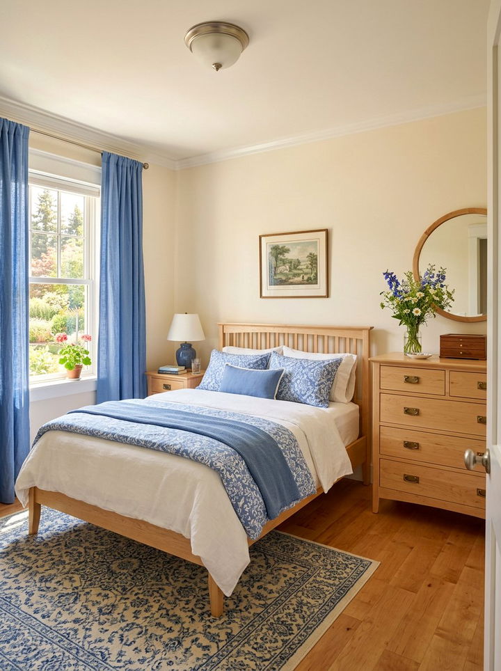 Cornflower blue and maple bedroom - 30 blue and brown bedroom color combo