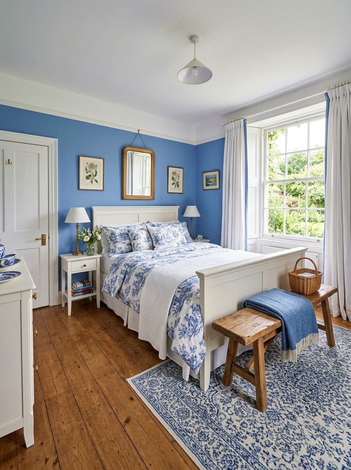 Cornflower blue bedroom - 30 cottagecore bedroom color ideas