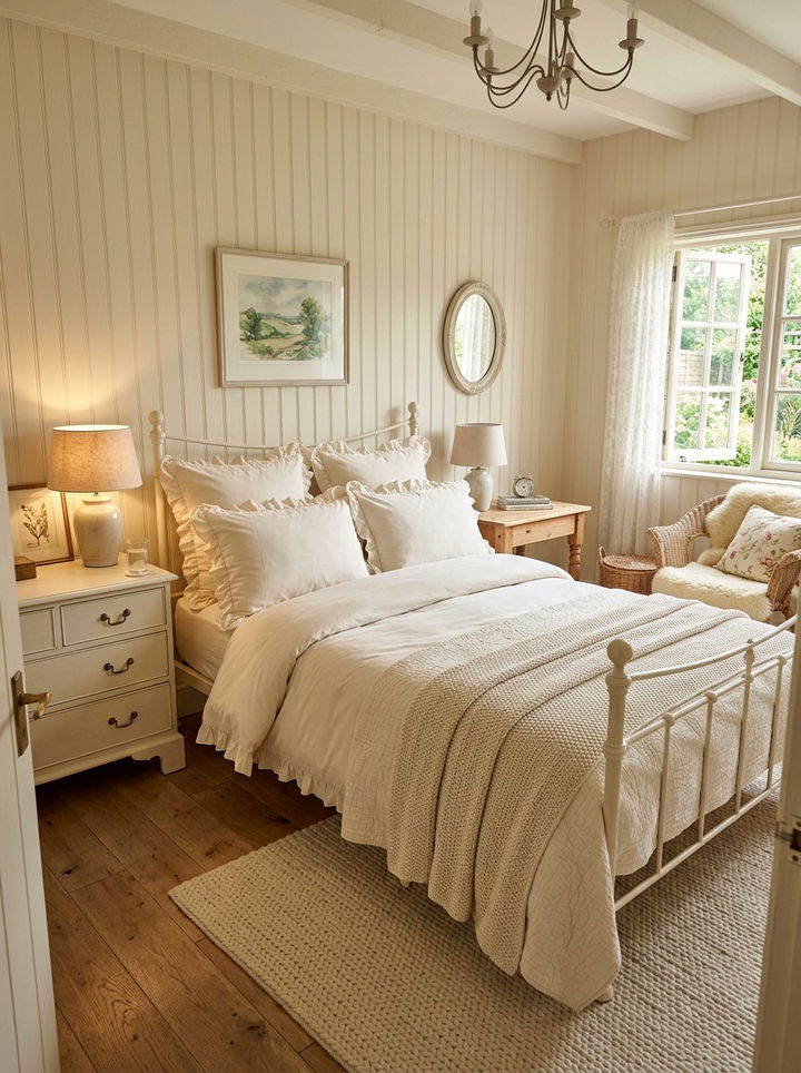 Cottage Style Cream Bedroom - 30 rustic cream bedroom ideas
