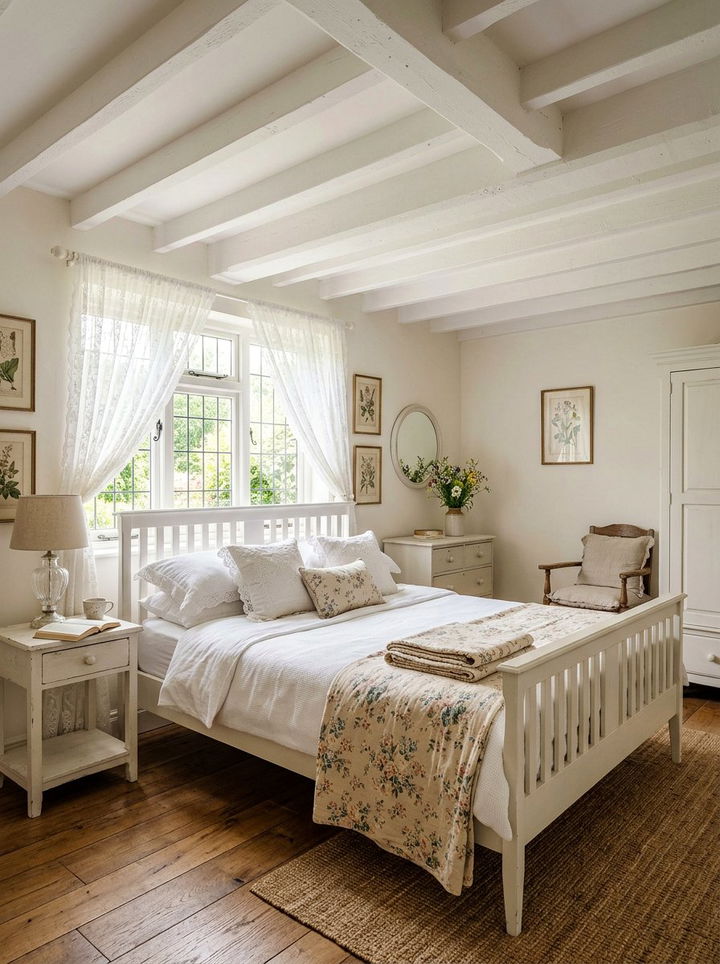 Cottage style bedroom - 30 rustic beige bedroom ideas