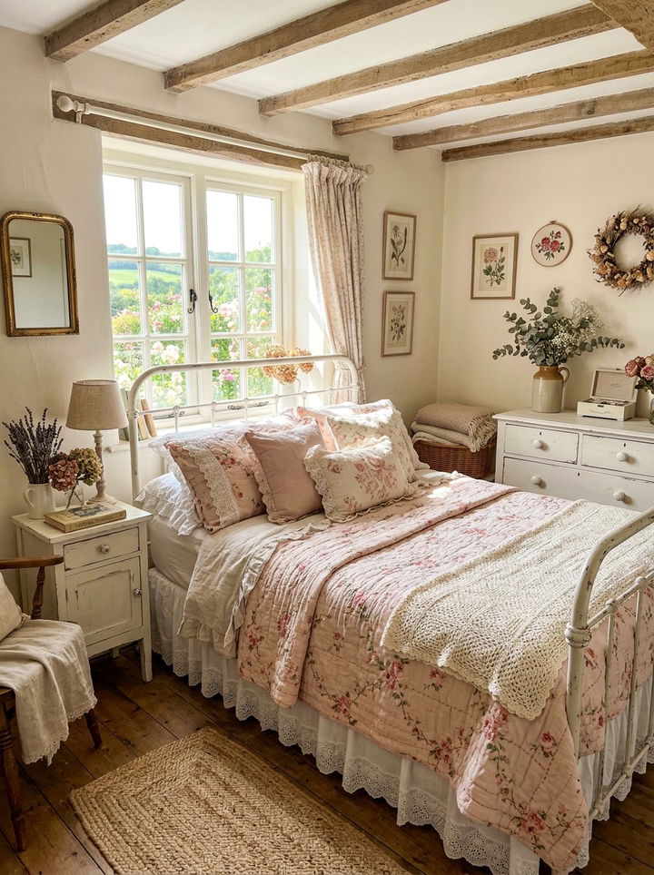 Cottagecore Blush Pink Bedroom - 30 blush and white bedroom ideas