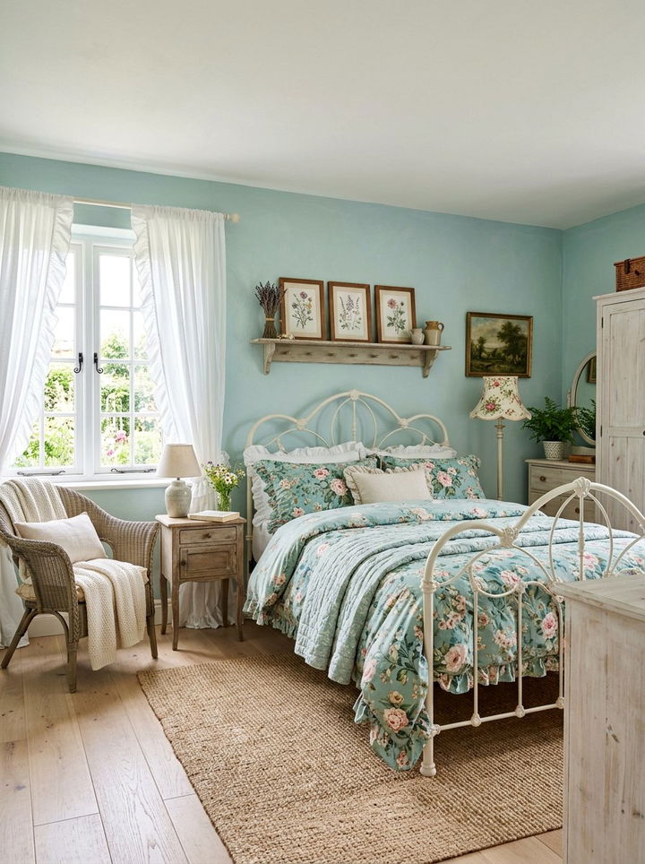 Cottagecore Teal Bedroom - 30 teal bedroom design ideas