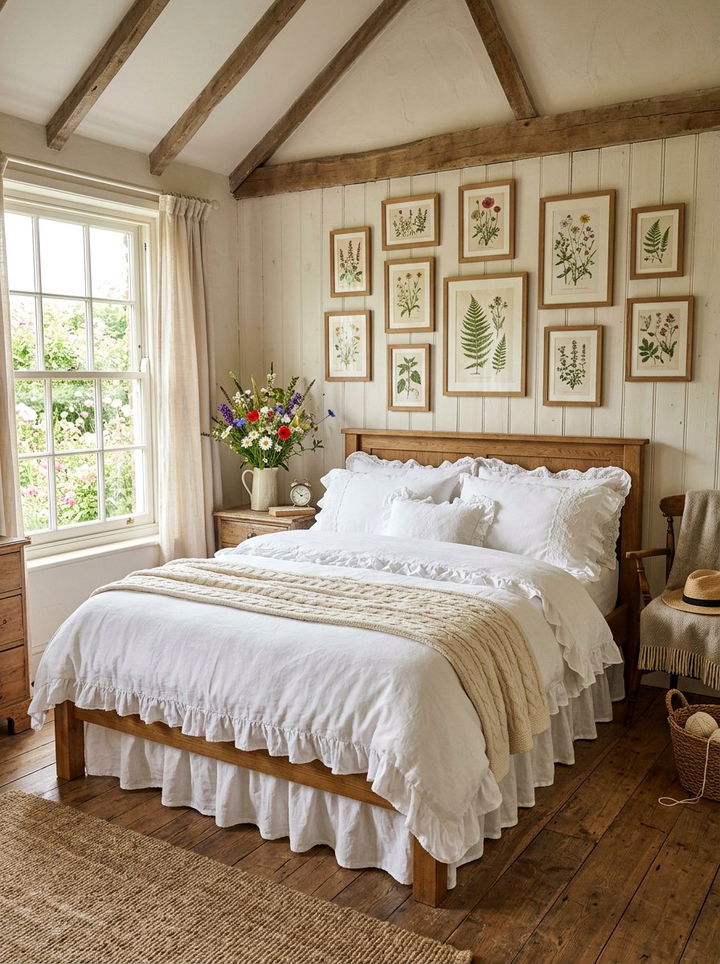 Cottagecore White Bedding - 30 bedroom white bedding ideas