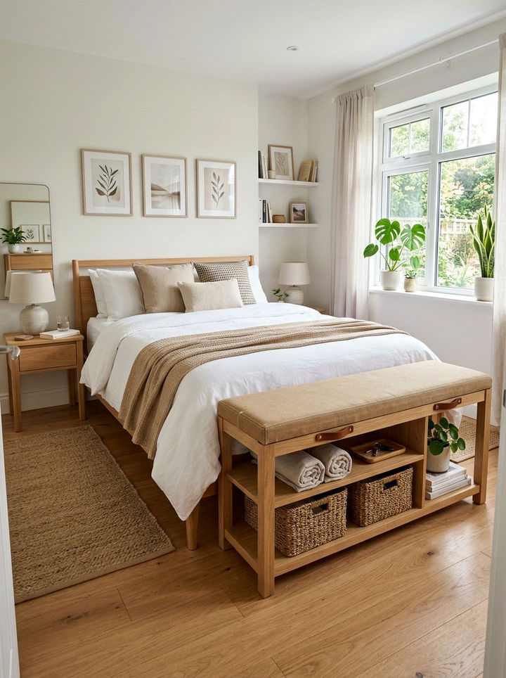 Cotton Canvas Bench - 30 cotton bedroom ideas