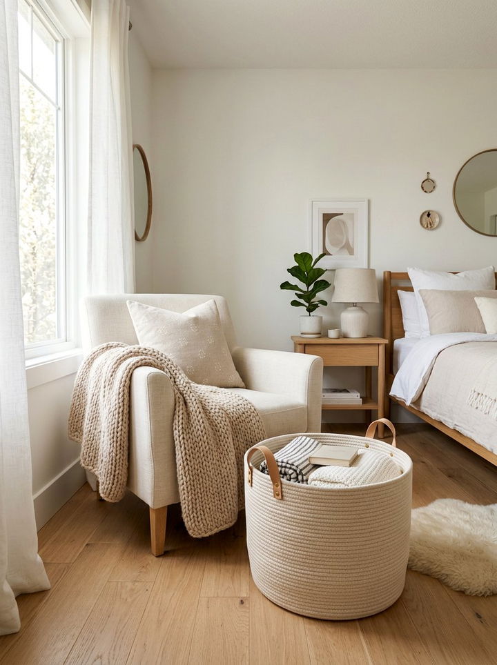 Cotton Rope Basket - 30 cotton bedroom ideas