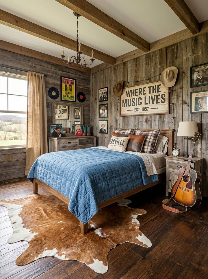 Country Music Bedroom - 30 music themed bedroom ideas