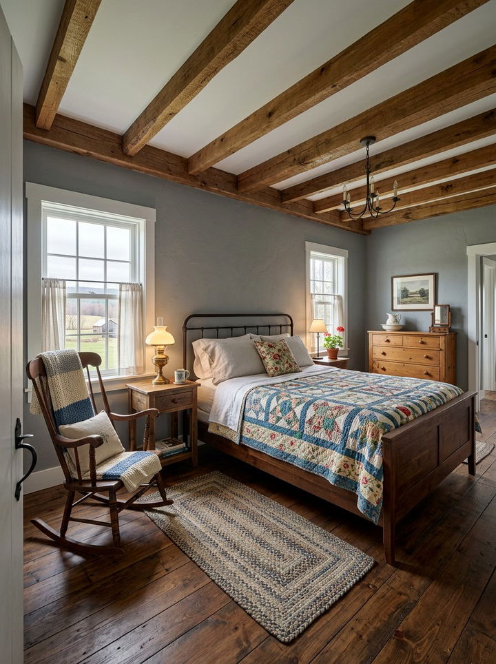 Country gray farmhouse bedroom - 30 farmhouse gray bedroom ideas