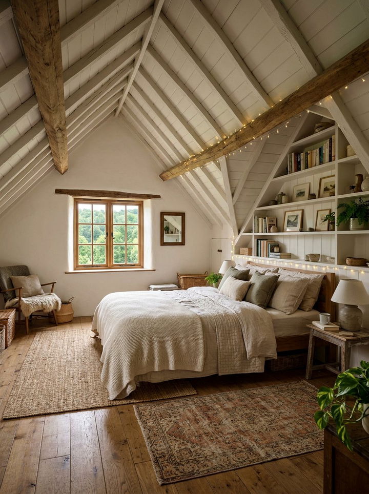 Cozy Attic Farmhouse Bedroom - 30 farmhouse white bedroom ideas