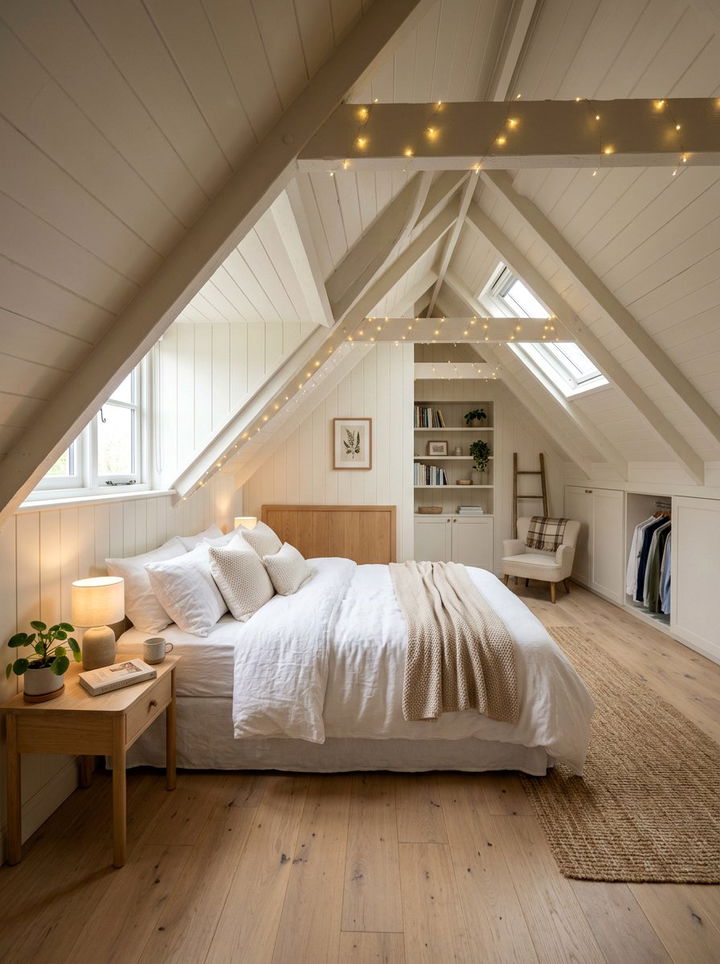 Cozy Attic Nook - 30 bedroom bed styling ideas