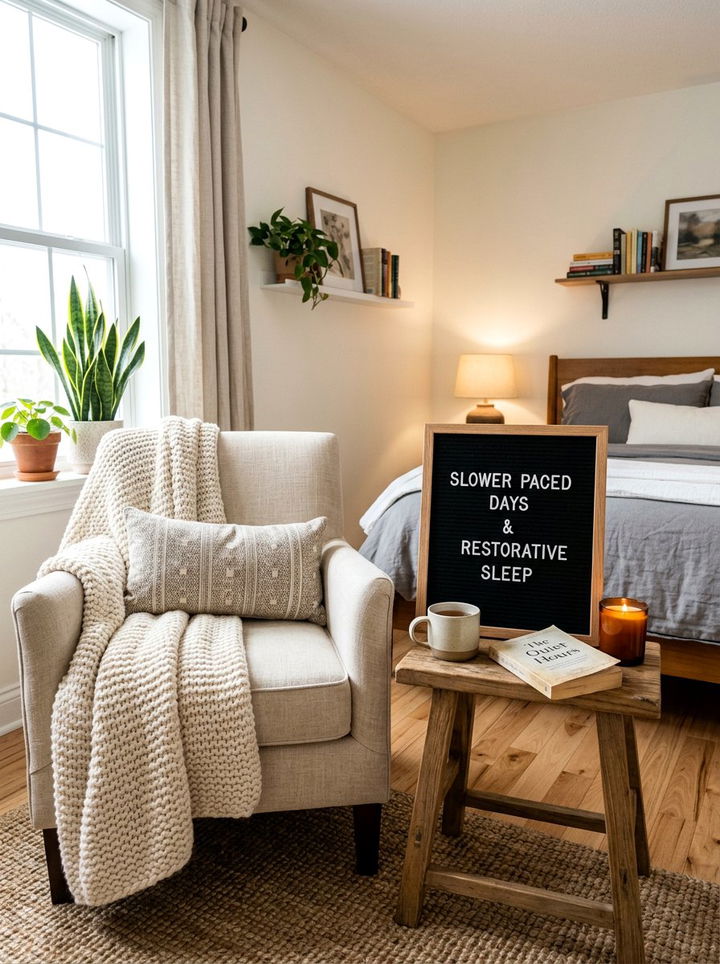 Cozy Bedroom Letter Board - 30 bedroom letter boards