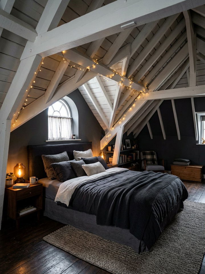 Cozy Charcoal Attic Bedroom - 30 gray bedroom furniture ideas