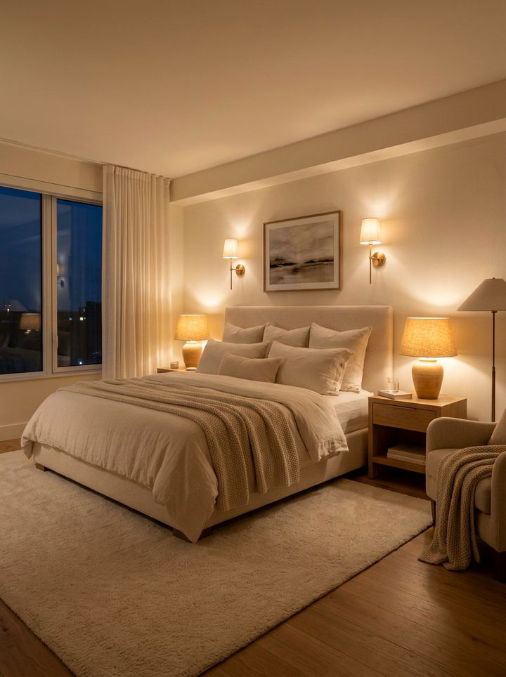 Cozy Cream Bedroom Lighting - 30 cream bedroom design ideas