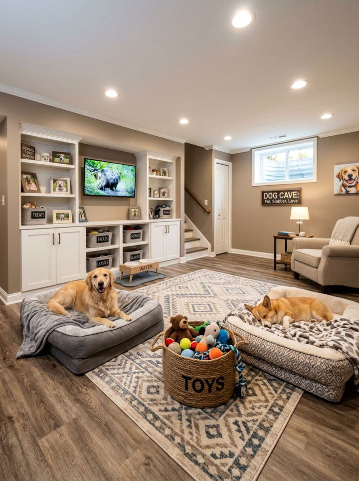 Cozy Dog Basement Suite - 30 dog bedroom ideas