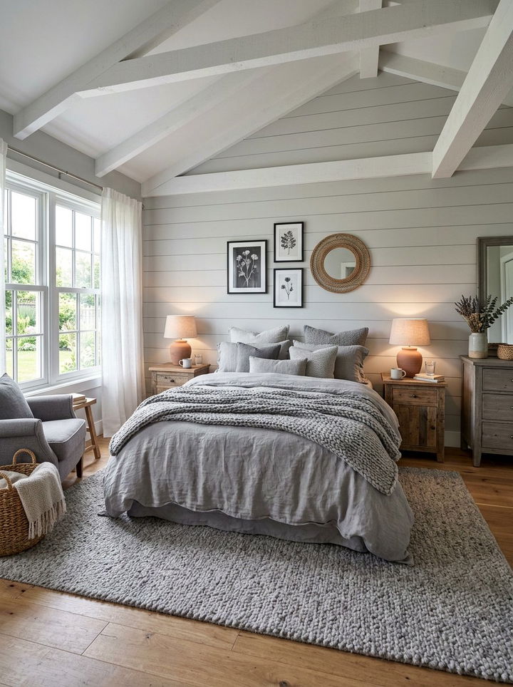 Cozy Grey Farmhouse Bedroom - 30 farmhouse grey bedroom ideas
