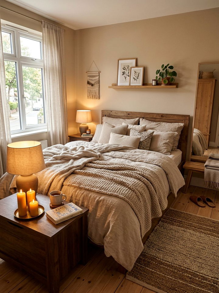 Cozy Hygge Bedroom Decor - 30 scandinavian beige bedroom ideas