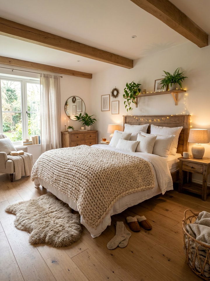 Cozy Hygge Bedroom - 30 scandinavian white bedroom ideas