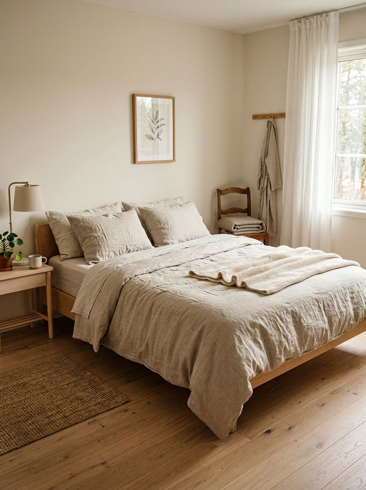Cozy Linen Bedding - 30 Swedish bedroom ideas
