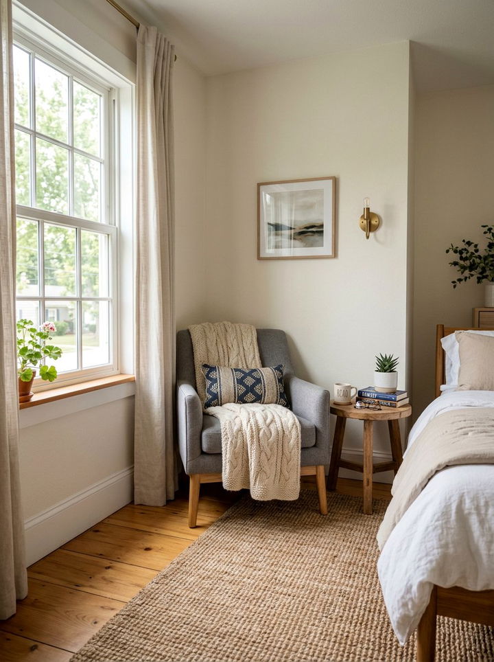 Cozy Reading Nook - 30 Scandinavian minimalist bedroom ideas