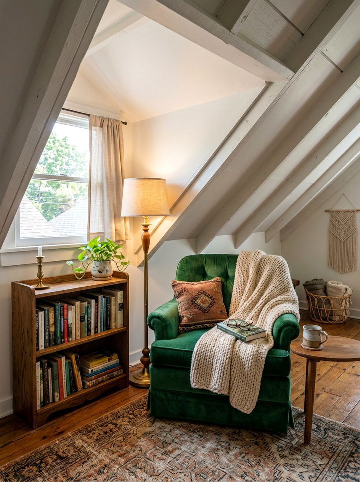 Cozy Reading Nook - 30 sloped ceiling bedroom ideas