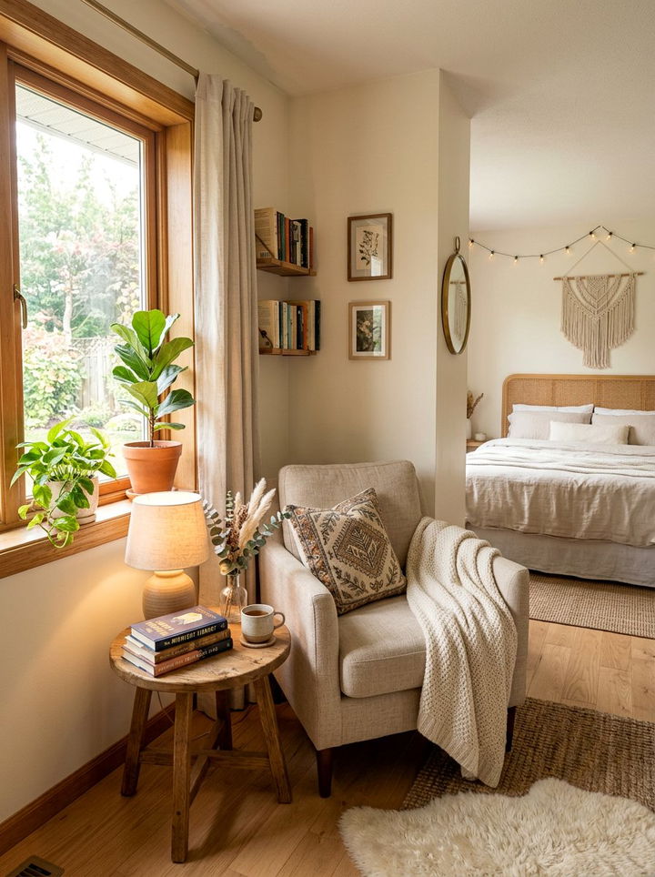 Cozy Reading Nook Bedroom - 30 bohemian cream bedroom ideas