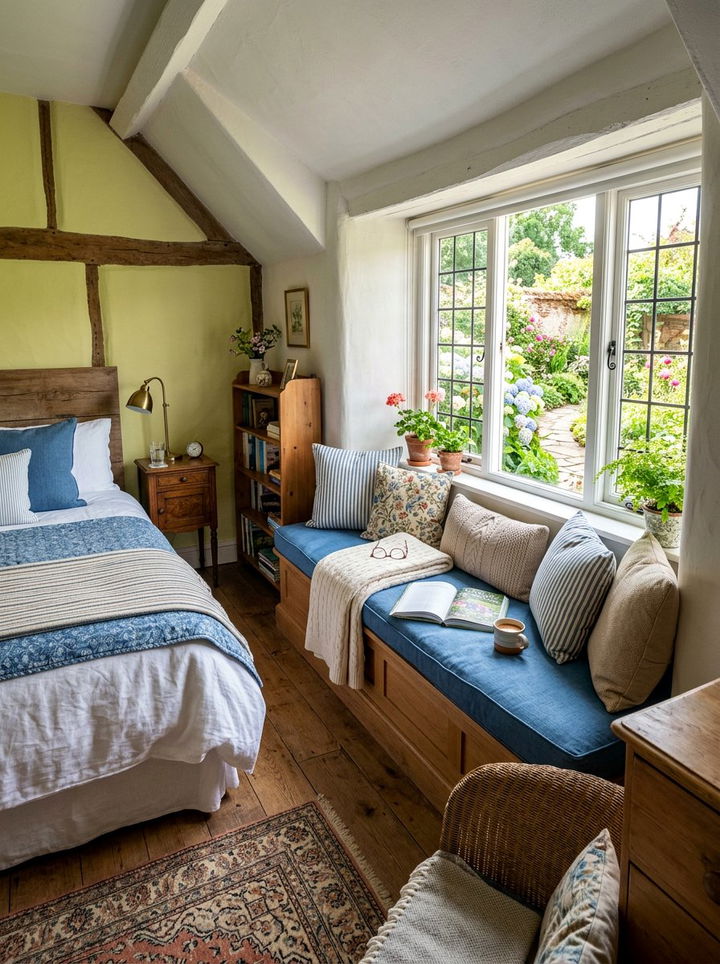 Cozy Window Seat Cottage Bedroom - 30 cottage bedroom ideas