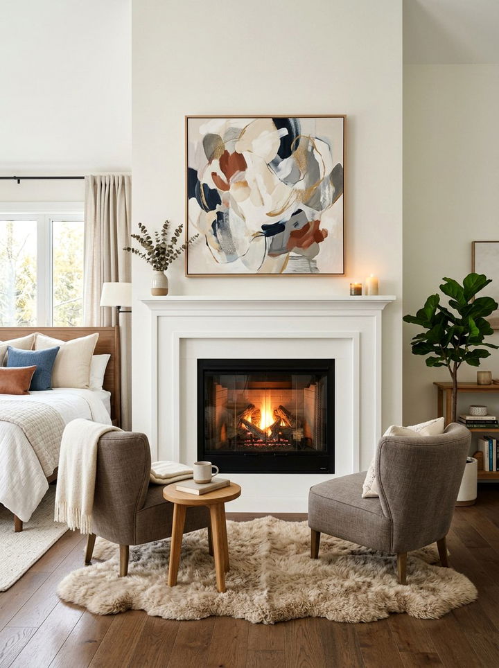 Cozy bedroom fireplace - 30 bedroom nook ideas