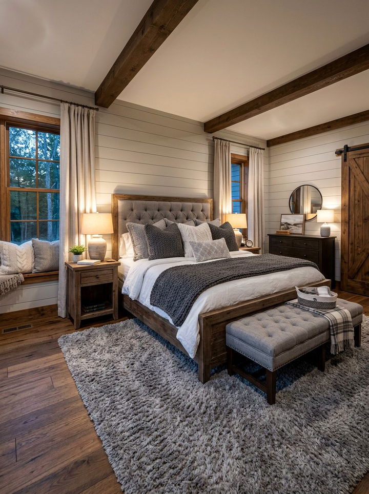 Cozy gray farmhouse bedroom - 30 farmhouse gray bedroom ideas